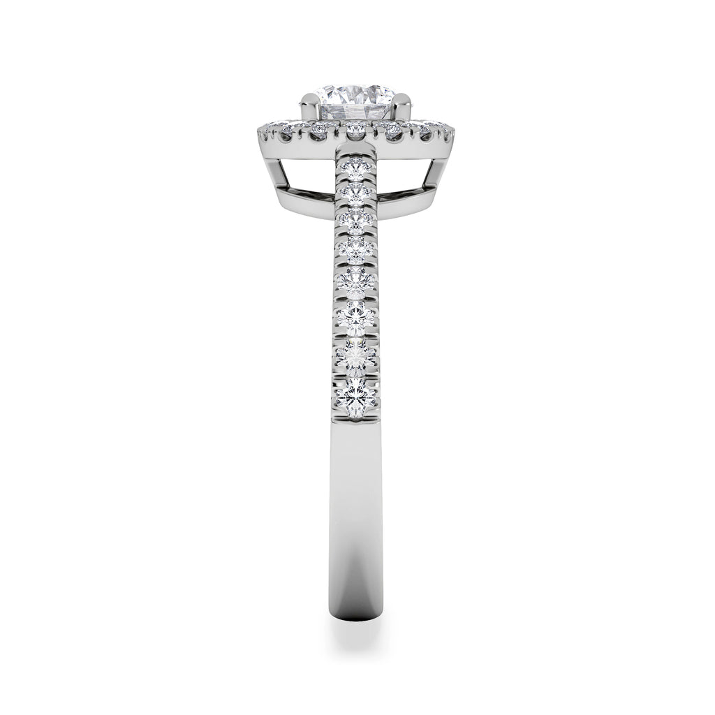 Ella Halo Lab Diamond Engagement Ring 0.86ct F/VS1 in Platinum