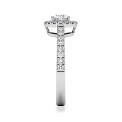 Ella Halo Lab Diamond Engagement Ring 0.86ct F/VS1 in Platinum