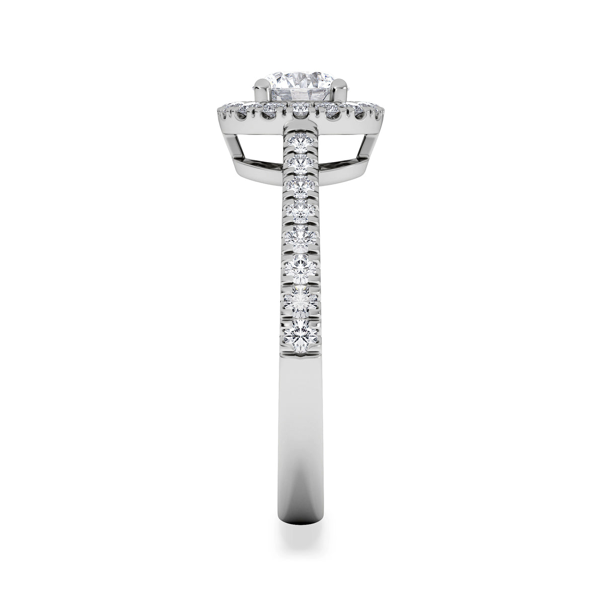 Ella Halo Lab Diamond Engagement Ring 0.86ct F/VS1 in Platinum