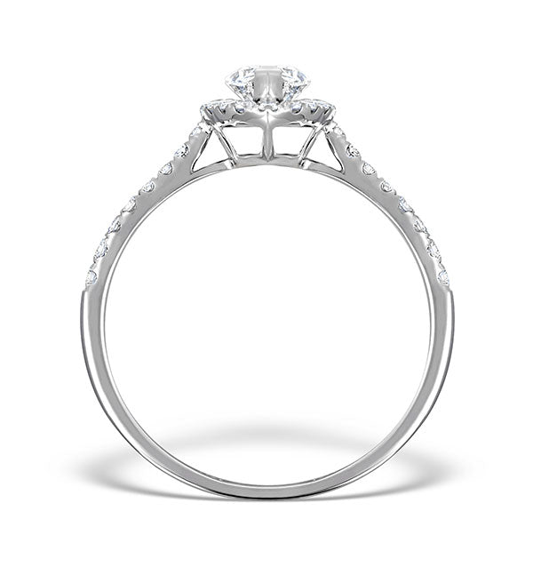 Halo Engagement Ring Ella 0.84ct G/VS Marquise Diamond 18K White Gold