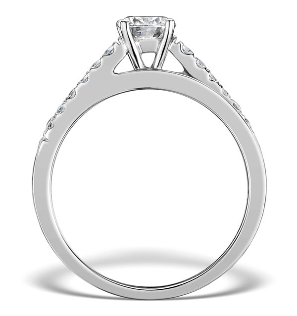 Sidestone Lab Diamond Ring Celestine 0.65ct F/VS 18K White Gold