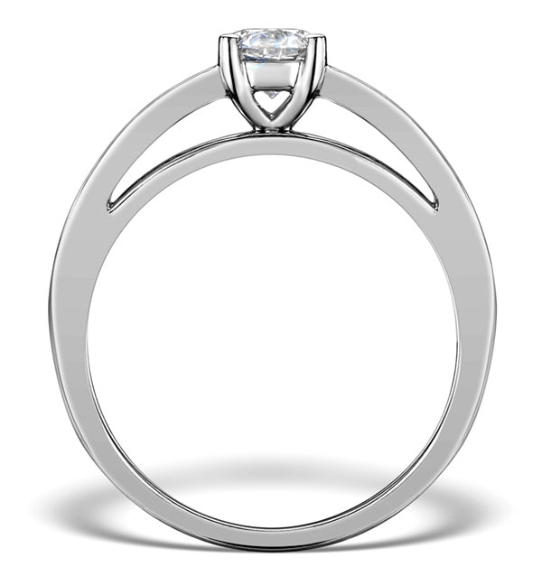Sidestone Engagement Ring Eleri 0.90ct SI2 Princess Diamonds 18KW Gold