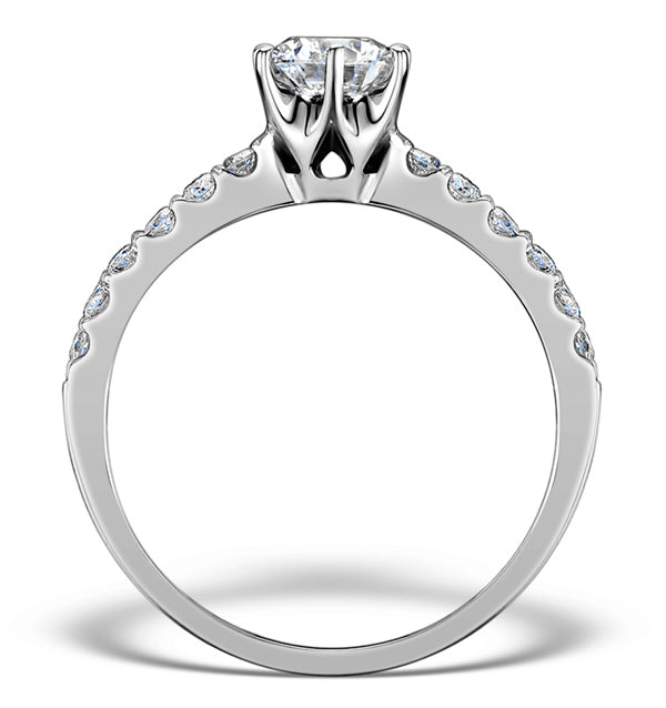 Sidestone Lab Diamond Ring Talia 0.85ct G/Vs1 Platinum