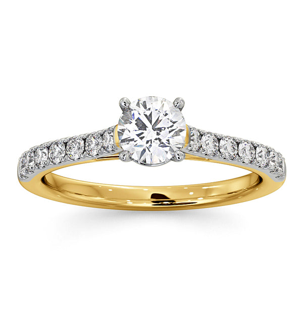 Natalia Diamond Engagement Side Stone Ring 18K Gold 0.91CT G/SI1
