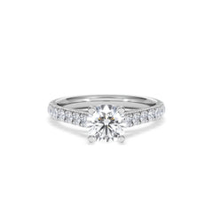 Natalia Lab Diamond Engagement Side Stone Ring Platinum 1.50CT F/VS1