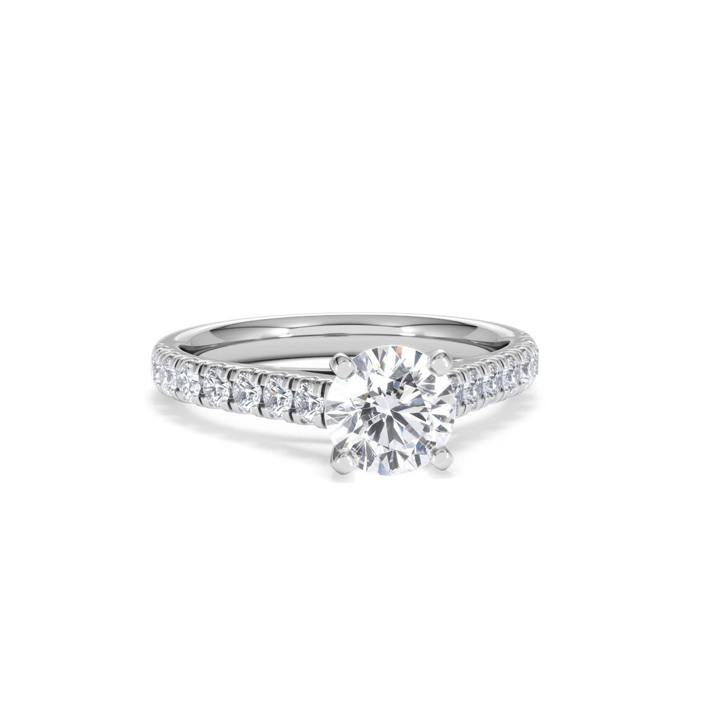 Natalia Lab Diamond Engagement Side Stone Ring Platinum 1.50CT F/VS1