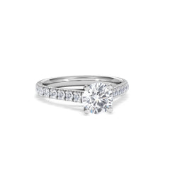Natalia Lab Diamond Engagement Side Stone Ring Platinum 1.50CT F/VS1