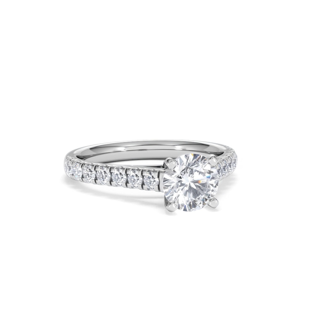 Natalia Lab Diamond Engagement Side Stone Ring Platinum 1.50CT F/VS1