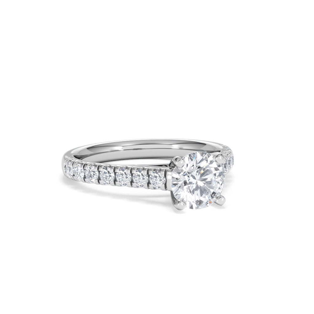 Natalia Lab Diamond Engagement Side Stone Ring Platinum 1.50CT F/VS1
