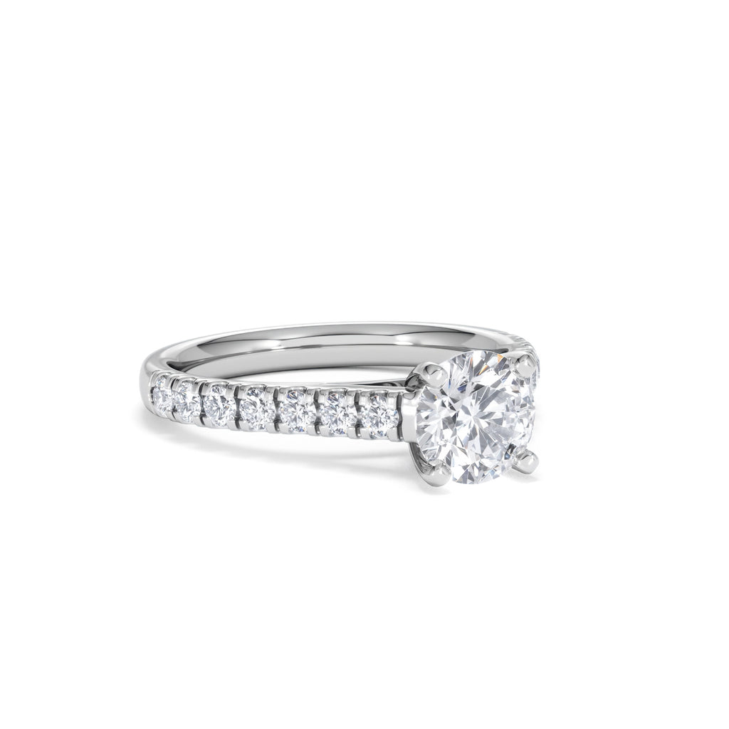 Natalia Lab Diamond Engagement Side Stone Ring Platinum 1.50CT F/VS1