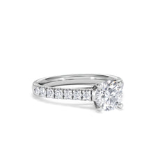 Natalia Lab Diamond Engagement Side Stone Ring Platinum 1.50CT F/VS1