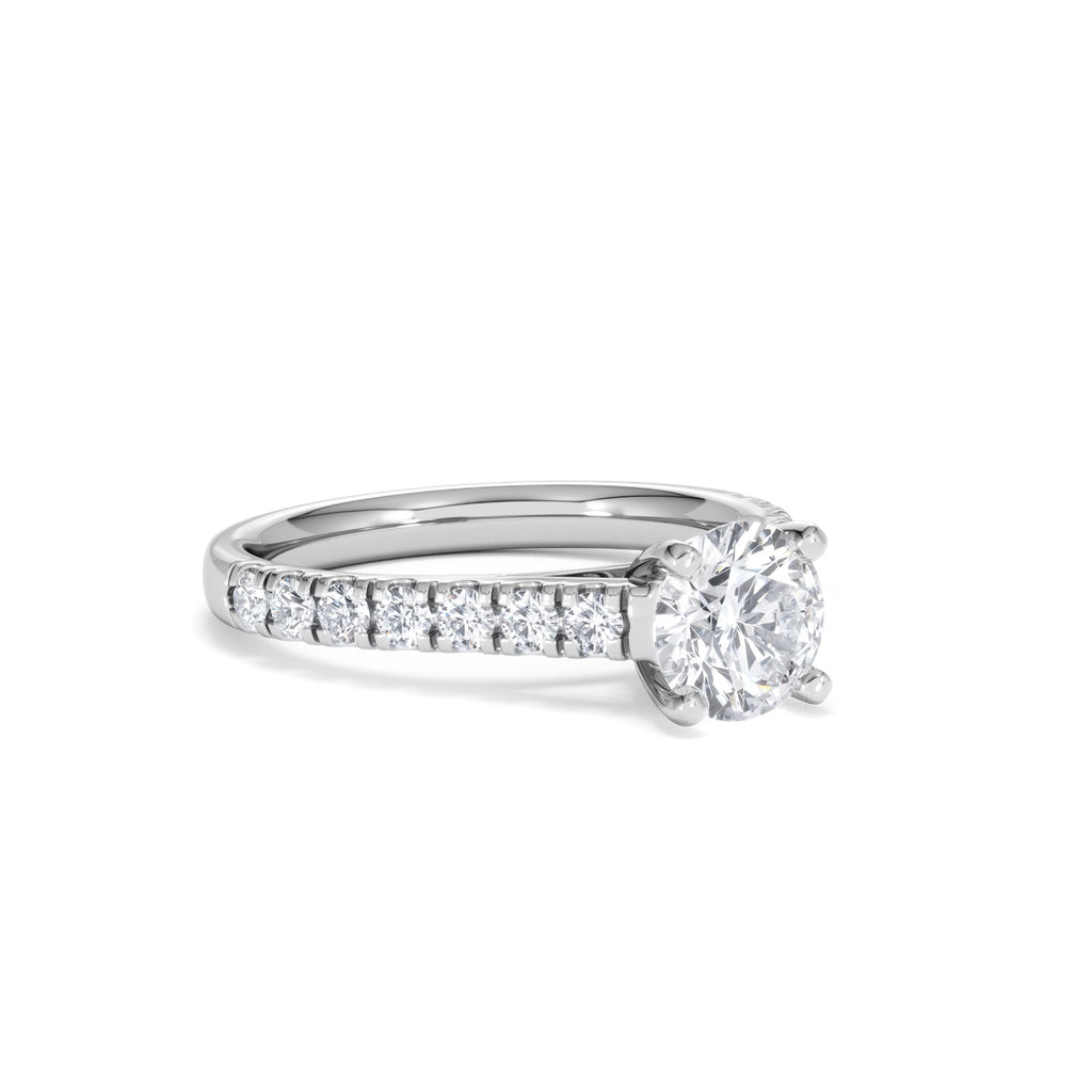 Natalia Lab Diamond Engagement Side Stone Ring Platinum 1.50CT F/VS1