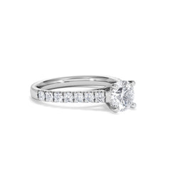 Natalia Lab Diamond Engagement Side Stone Ring Platinum 1.50CT F/VS1