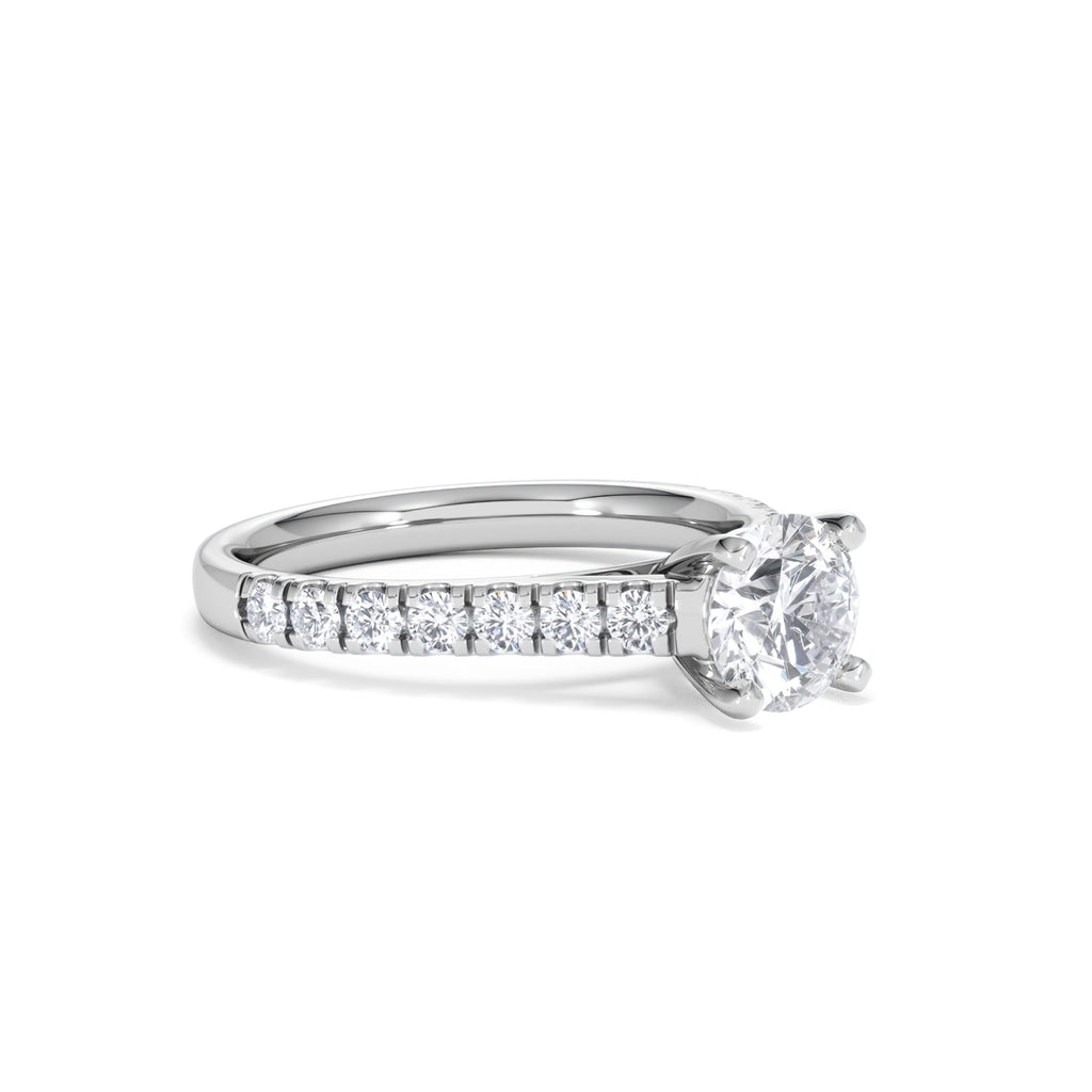 Natalia GIA Diamond Engagement Side Stone Ring Platinum 1.50CT G/VS2
