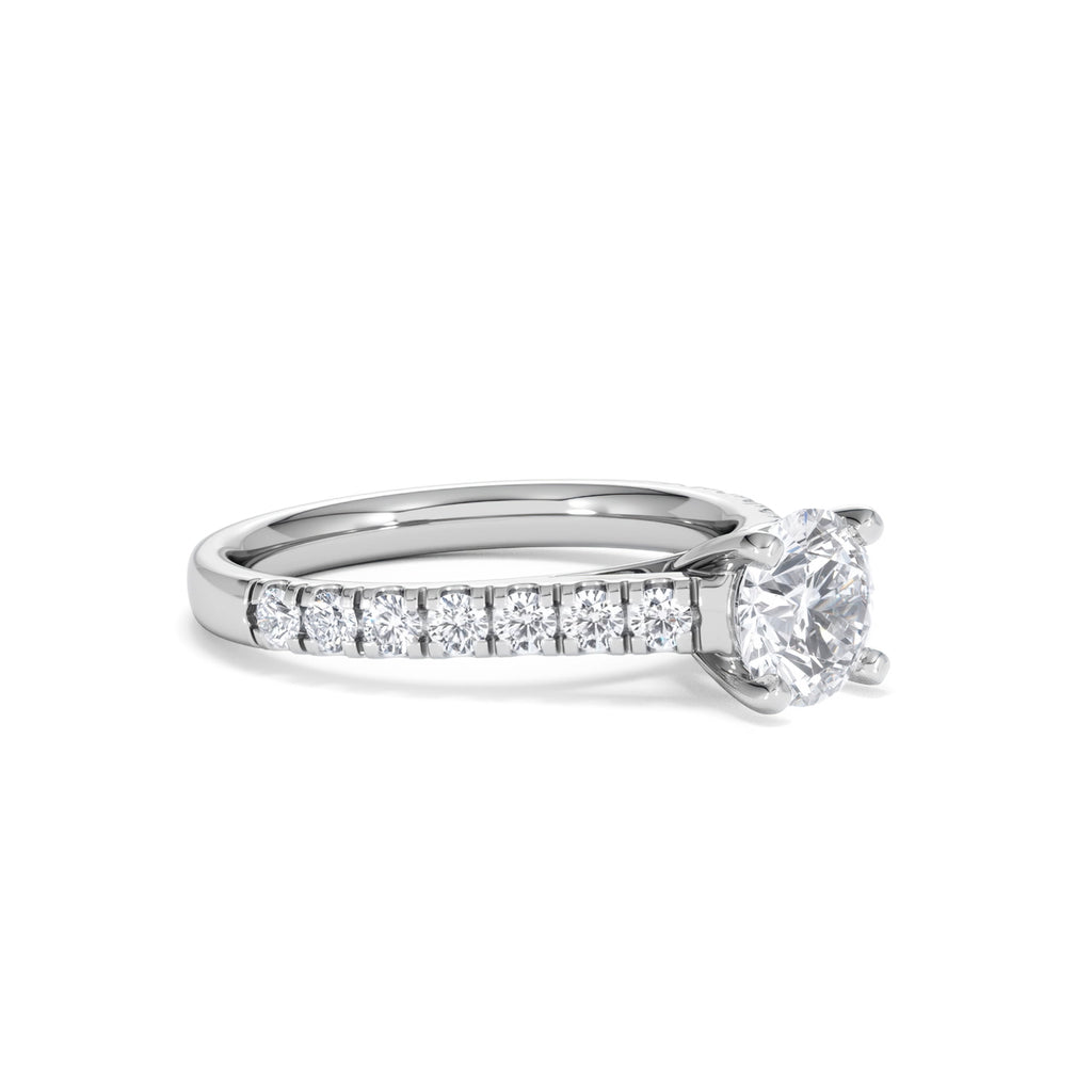Natalia Lab Diamond Engagement Side Stone Ring Platinum 1.50CT F/VS1