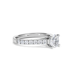 Natalia Lab Diamond Engagement Side Stone Ring Platinum 1.50CT F/VS1