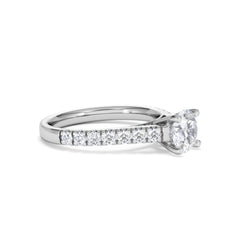 Natalia Lab Diamond Engagement Side Stone Ring Platinum 1.50CT F/VS1