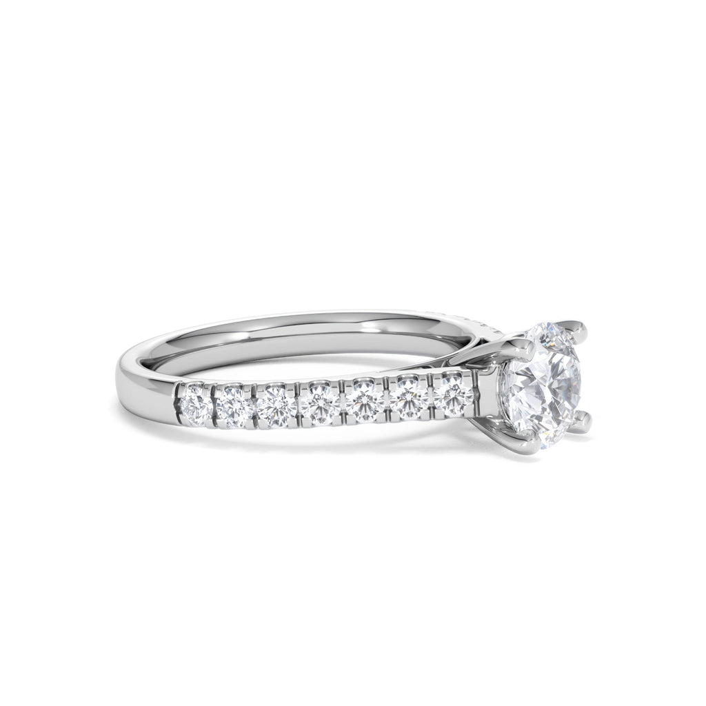 Natalia GIA Diamond Engagement Side Stone Ring Platinum 1.50CT G/VS2