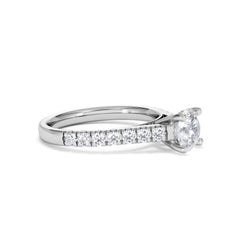 Natalia Lab Diamond Engagement Side Stone Ring Platinum 1.50CT F/VS1