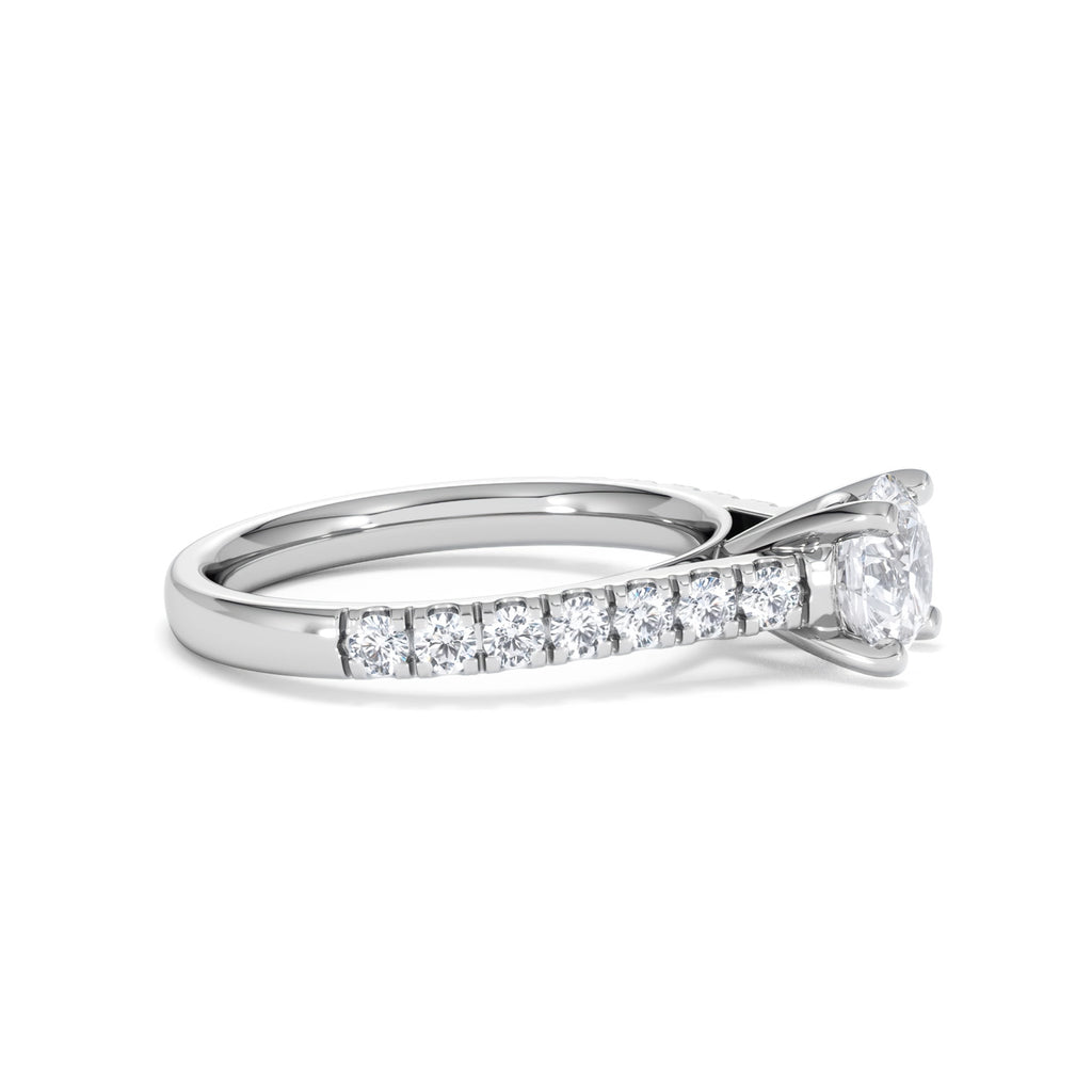 Natalia GIA Diamond Engagement Side Stone Ring Platinum 1.40CT G/VS