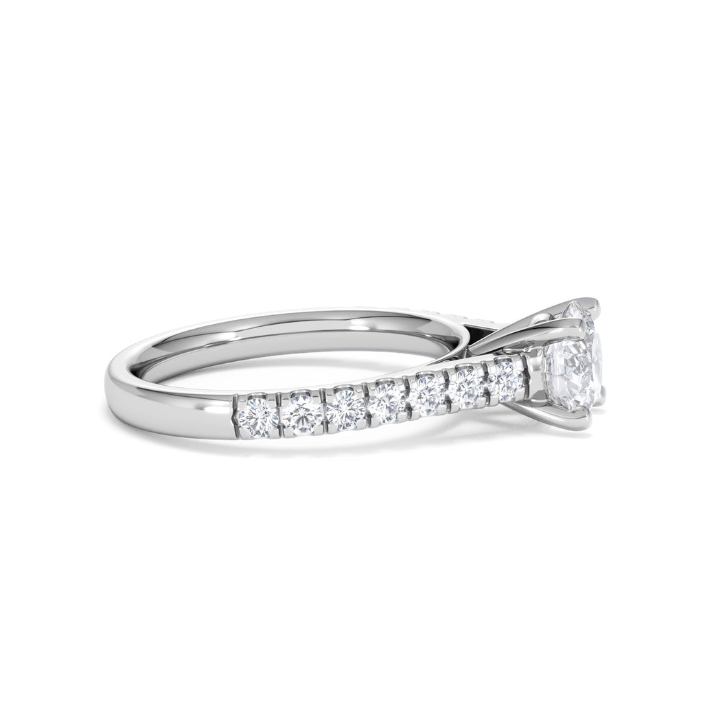 Natalia Lab Diamond Engagement Side Stone Ring Platinum 1.50CT F/VS1