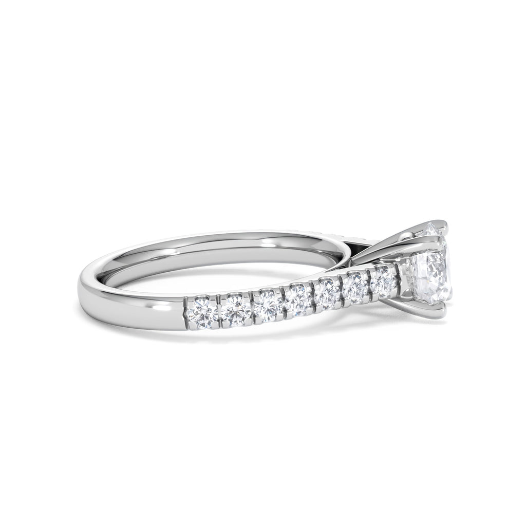 Natalia GIA Diamond Engagement Side Stone Ring Platinum 1.50CT G/VS2