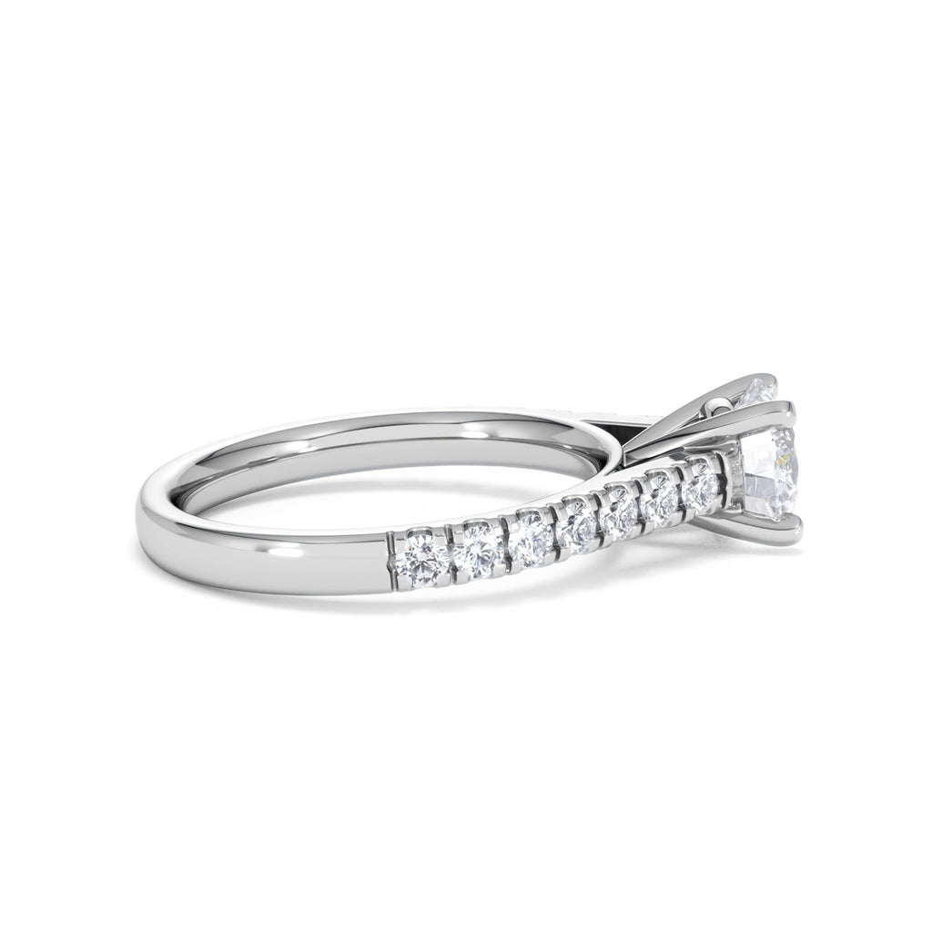 Natalia Lab Diamond Engagement Side Stone Ring Platinum 1.50CT F/VS1