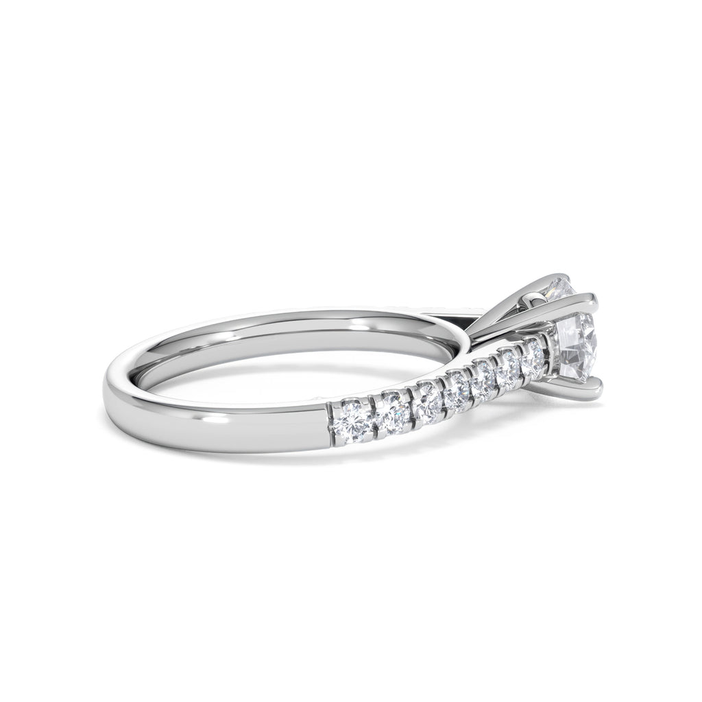 Natalia Lab Diamond Engagement Side Stone Ring Platinum 1.50CT F/VS1