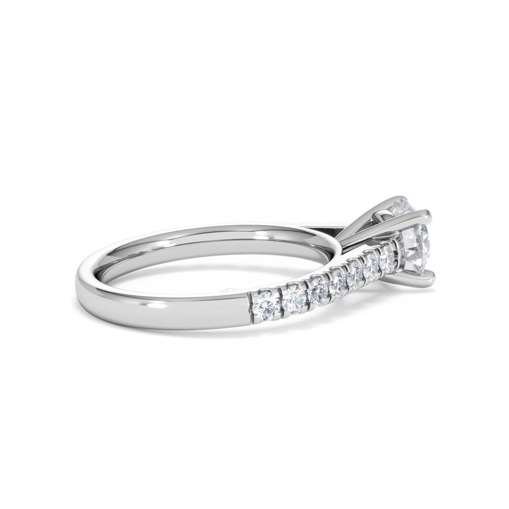 Natalia Lab Diamond Engagement Side Stone Ring Platinum 1.50CT F/VS1