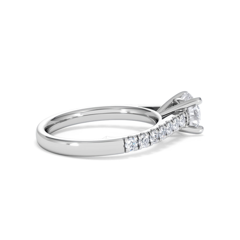 Natalia Lab Diamond Engagement Side Stone Ring Platinum 1.50CT F/VS1