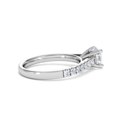 Natalia Lab Diamond Engagement Side Stone Ring Platinum 1.50CT F/VS1