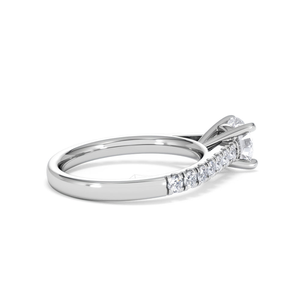Natalia Lab Diamond Engagement Side Stone Ring Platinum 1.50CT F/VS1
