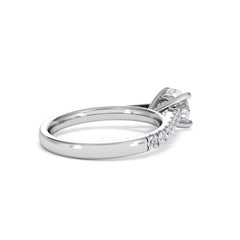 Natalia GIA Diamond Engagement Side Stone Ring Platinum 1.50CT G/VS2