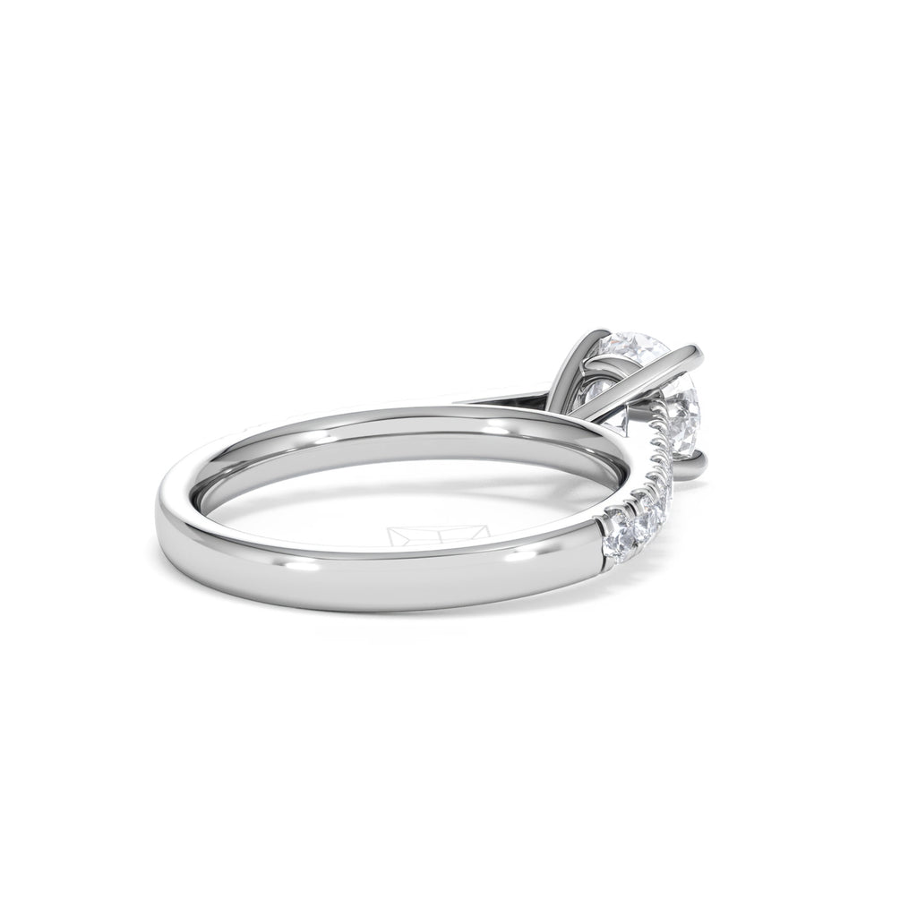Natalia Lab Diamond Engagement Side Stone Ring Platinum 1.50CT F/VS1