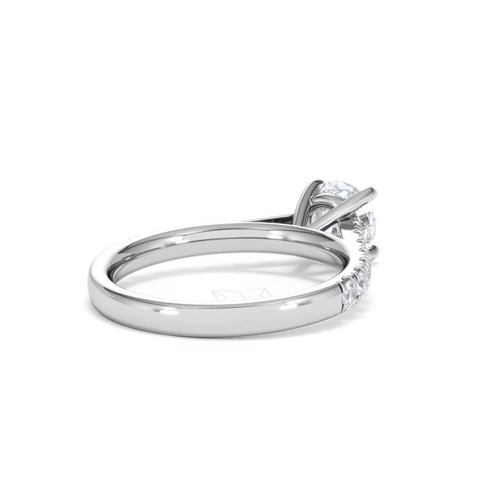 Natalia Lab Diamond Engagement Side Stone Ring Platinum 1.50CT F/VS1