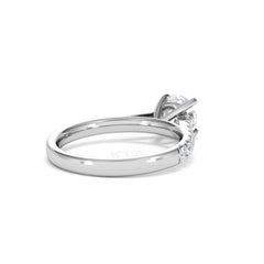 Natalia Lab Diamond Engagement Side Stone Ring Platinum 1.50CT F/VS1