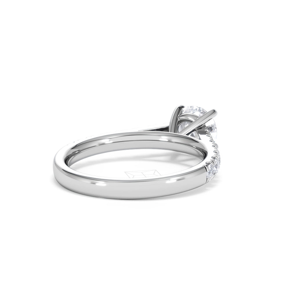 Natalia Lab Diamond Engagement Side Stone Ring Platinum 1.50CT F/VS1