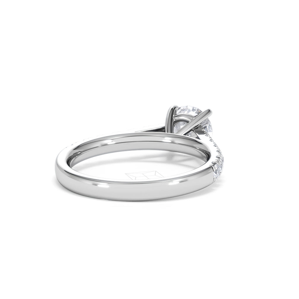 Natalia Lab Diamond Engagement Side Stone Ring Platinum 1.50CT F/VS1