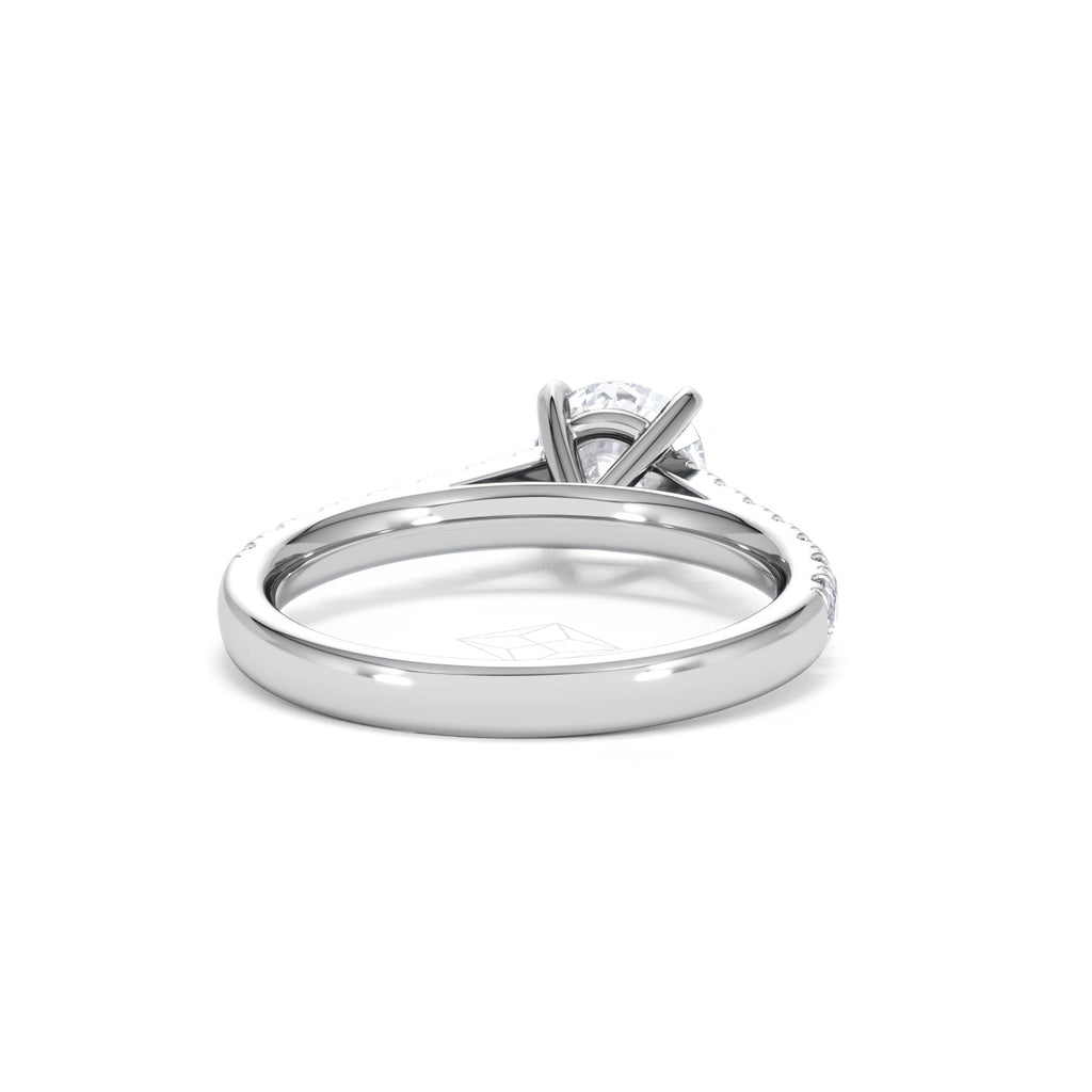 Natalia Lab Diamond Engagement Side Stone Ring Platinum 1.50CT F/VS1