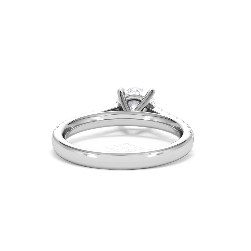 Natalia Lab Diamond Engagement Side Stone Ring Platinum 1.50CT F/VS1