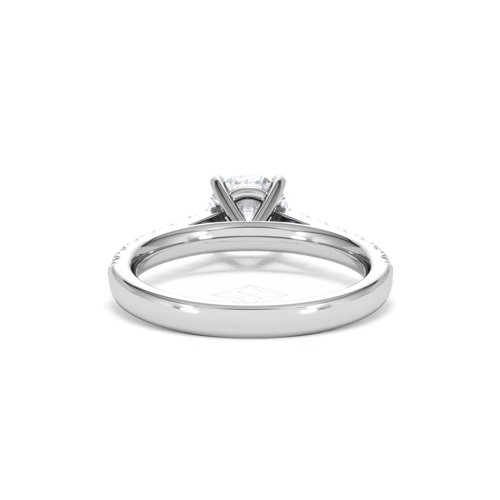Natalia Lab Diamond Engagement Side Stone Ring Platinum 1.50CT F/VS1