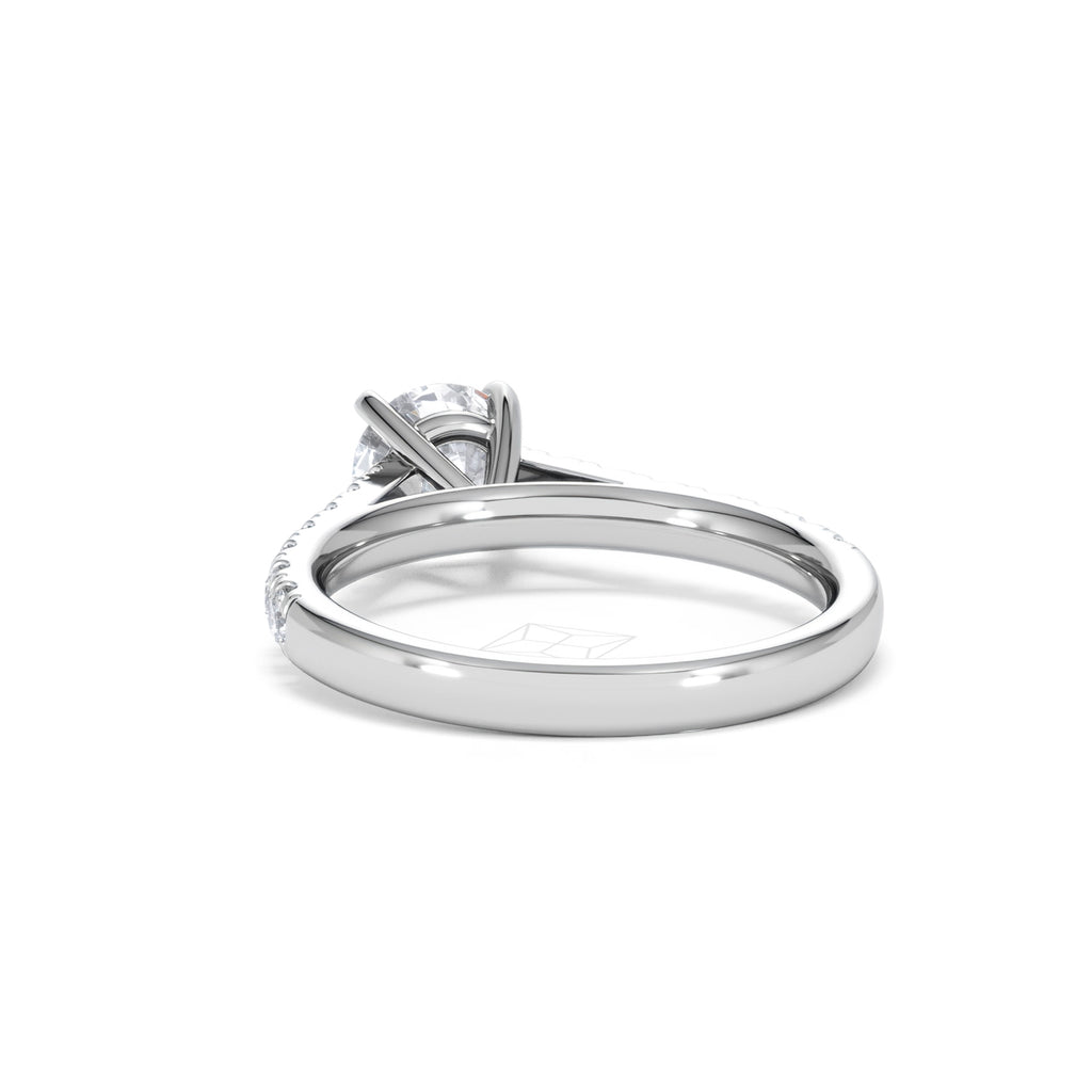 Natalia Lab Diamond Engagement Side Stone Ring Platinum 1.50CT F/VS1