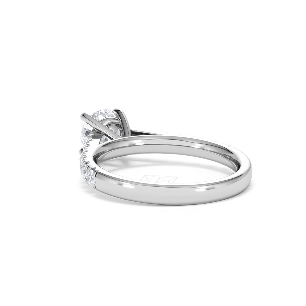 Natalia Lab Diamond Engagement Side Stone Ring Platinum 1.50CT F/VS1