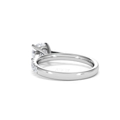 Natalia Lab Diamond Engagement Side Stone Ring Platinum 1.50CT F/VS1