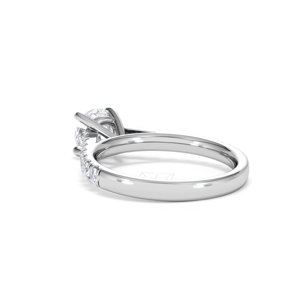 Natalia Lab Diamond Engagement Side Stone Ring Platinum 1.50CT F/VS1