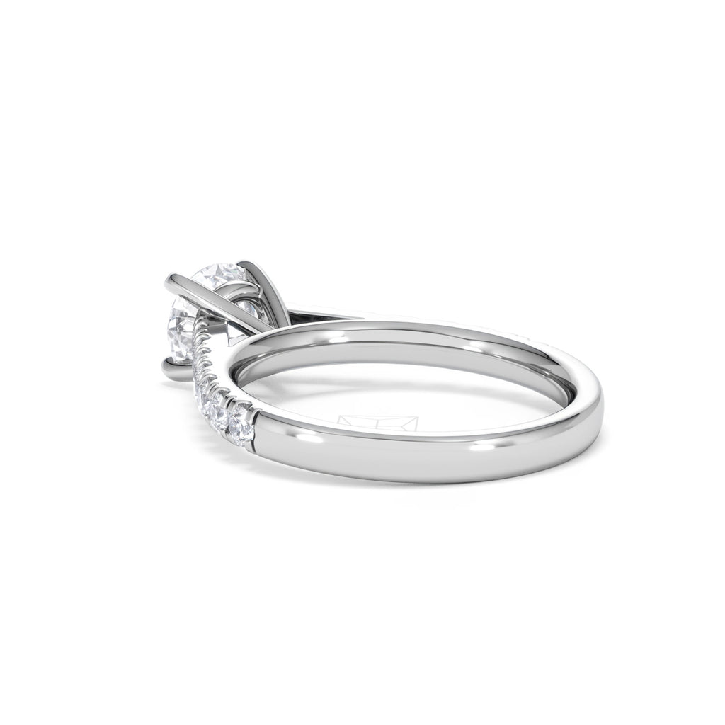 Natalia Lab Diamond Engagement Side Stone Ring Platinum 1.50CT F/VS1