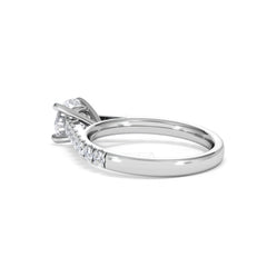 Natalia Lab Diamond Engagement Side Stone Ring Platinum 1.50CT F/VS1