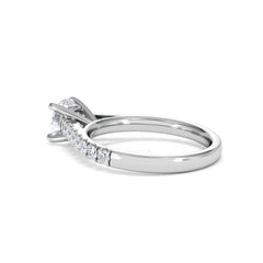 Natalia Lab Diamond Engagement Side Stone Ring Platinum 1.50CT F/VS1