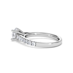 Natalia Lab Diamond Engagement Side Stone Ring Platinum 1.50CT F/VS1
