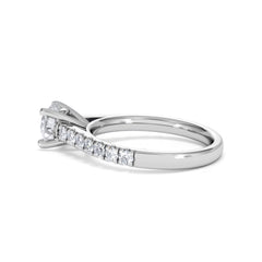 Natalia Lab Diamond Engagement Side Stone Ring Platinum 1.50CT F/VS1
